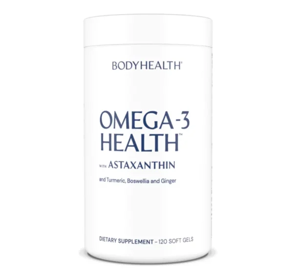 White bottle full of Omega-3 Health Dietary Supplement by Body Health
