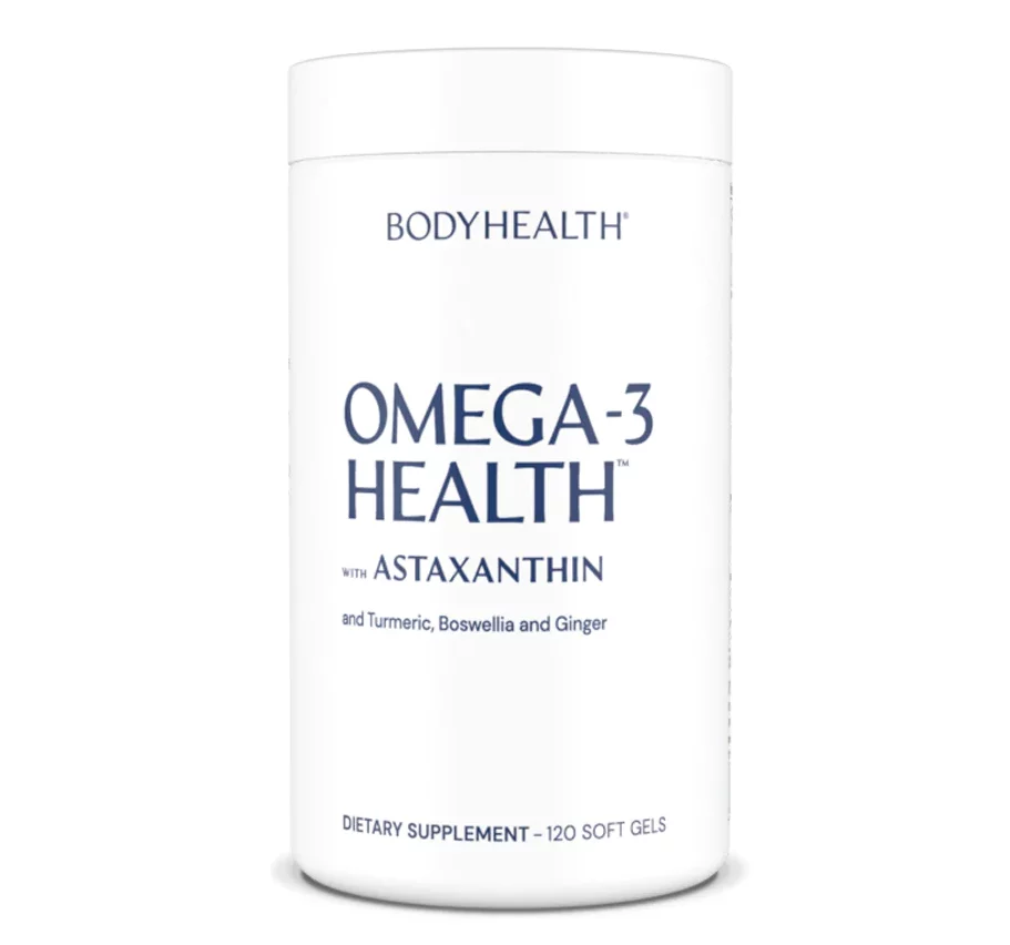 White bottle full of Omega-3 Health Dietary Supplement by Body Health